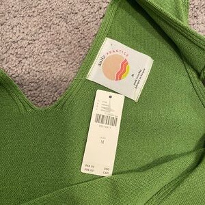 Anthropologie Vibrant Green Knit Romper. M